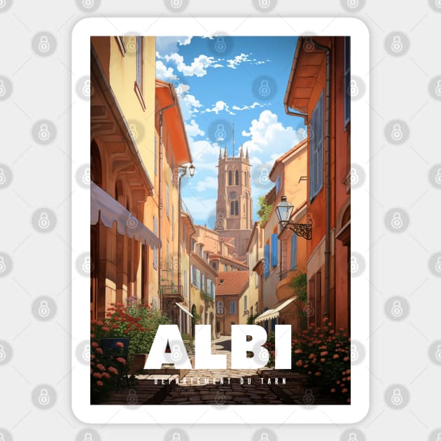 Affiche Albi - France - Département du Tarn - 81 - illustration Sticker by Labonneepoque